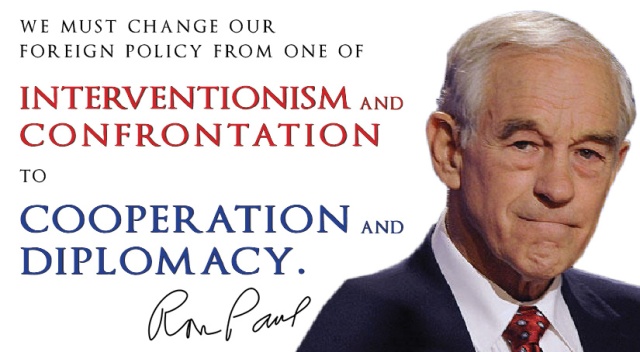 "We must change our foreign policy from one of interventionism and confrontation to cooperation and diplomacy."